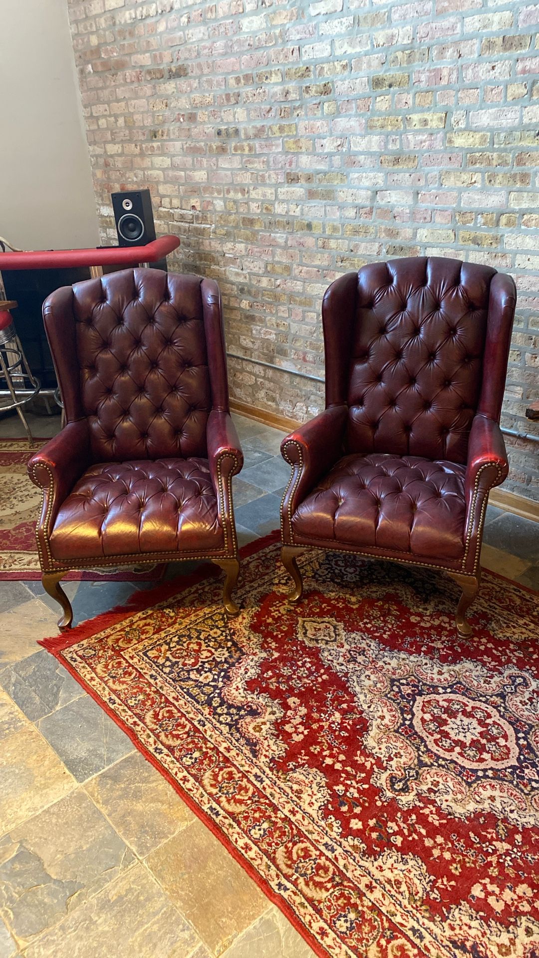 Leather Wing Back Chairs