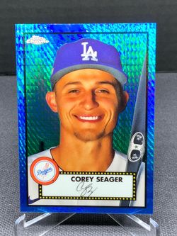 2021 Topps Chrome Platinum Corey Seager #224 Blue Prism Refractor SP Dodgers