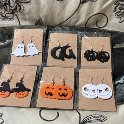 6 Halloween Earrings - 3D Printed