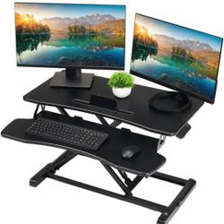 TechOrbits OF-S06-2 Desk Converter-37-inch Height Adjustable, MDF Wood, Sit-to-Stand Riser-Black, 37"

￼

￼

