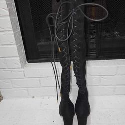Black Thigh Height Boots