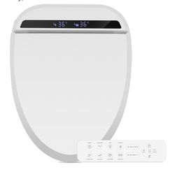Bidet Toilet Seat, Elongated Toilet Seat Warm Water, Heated Seat Bidet with Remote Contro