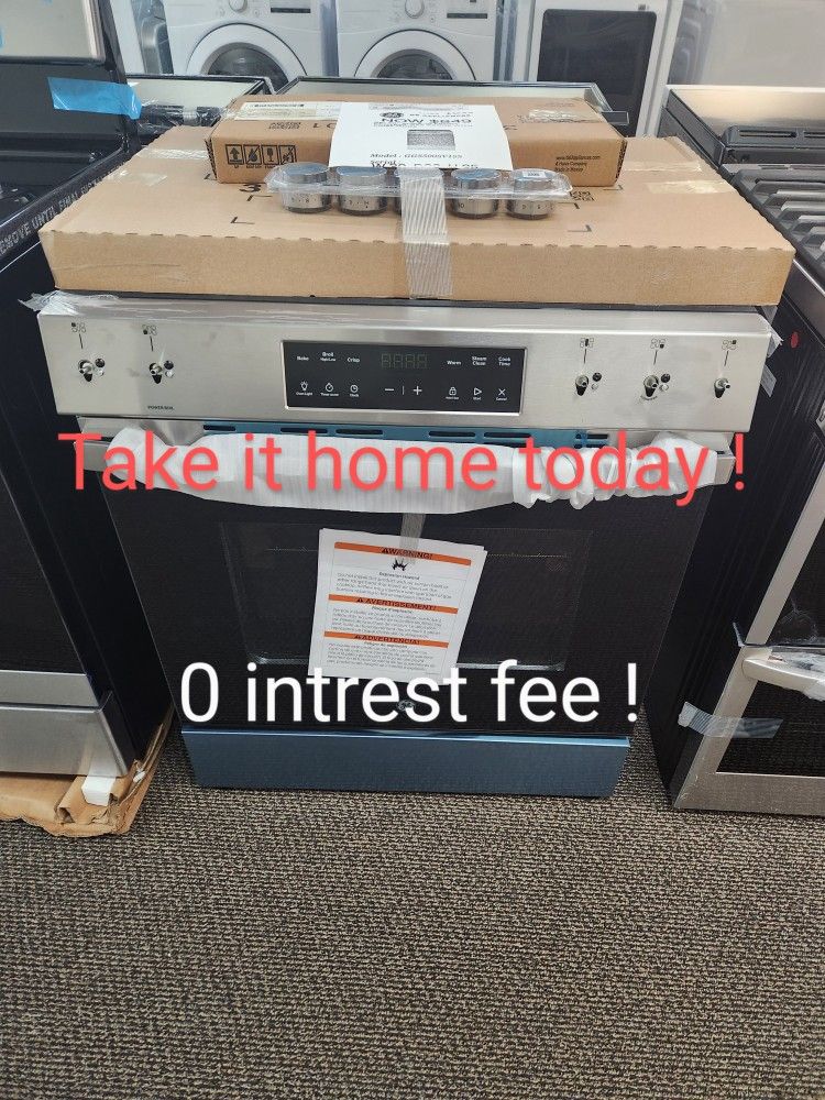 GE 30" SLIDE In Front Control Gas Range With Crisp Mode 