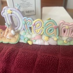 Precious moments DREAM word plaque 8” x 3” 