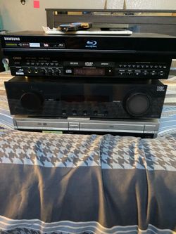 JBL receiver,blue ray,dvd,and vhs total package