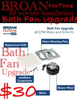 Broan-NuTone QuickKit BKR60 ⭐️Bath/Fan Upgrade kit⭐️10 min install⭐️🆕⭐️