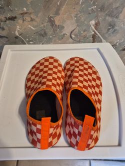 Checkered Water Shoes with Orange Trim
