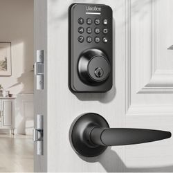 Cerradura de puerta de entrada sin llave con juego de manija, cerradura de puerta de teclado con asa, cerraduras inteligentes para puerta delantera co