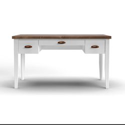 Excellent Hampton Brand Wood & White Desk 