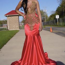 Orange Prom Dress for Sale in Houston, TX - OfferUp