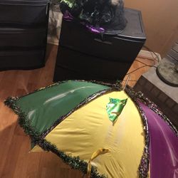 Merry Widow’s Of Joe Cain Hat And Carnival Umbrella 