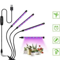 60W Led Plant Grow Lights for Indoor Plants, LED Grow Lamp Bulbs Plant Lights Full Spectrum with Adjustable Neck, Auto ON Off with 3/9/12H Timer Clip-