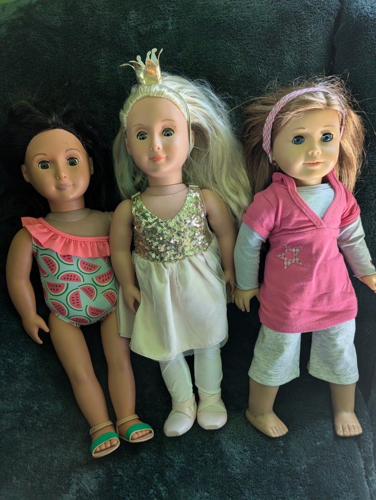 18inch Doll Lot Including American Girl Doll.