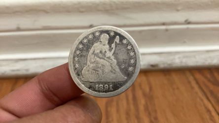 1891 seated liberty quarter 90% silver