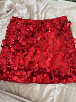 Red Sequin skirt