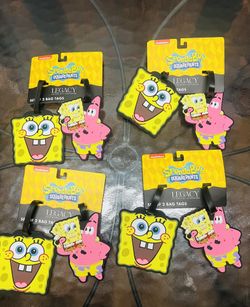 Lot of 4 Nickelodeon SpongeBob SquarePants Luggage Tag Sets (8 Tags Total)
