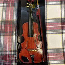 12 Inch Miniature Wooden Violin, New In  Open Box