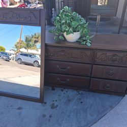 Long dresser with mirror