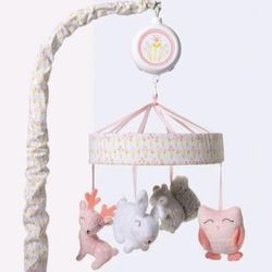 Cloud Island Musical & White Noise Crib Mobile Forest Frolic in Pink