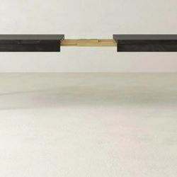 James + James, French Country Expandable Dining Table 30H x 42W x 108L, Charred Ember,