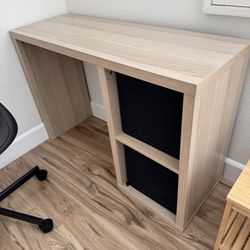 IKEA KALLAX Desk, white stained/oak effect Excellent Condition Like New