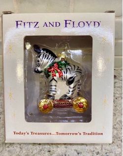 Fitz and Floyd Zebra Christmas Ornament