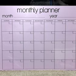 Pink Monthly Planner Material glass