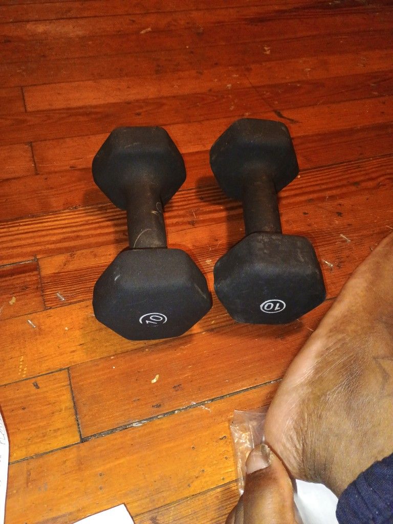 TWO 10 POUND WEIGHTS
