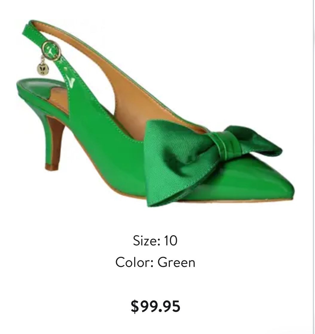 Green Patent Slingback Toe Pump