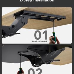 360 Adjustable Ergonomic Sliding Keyboard & Mouse Tray  Large & Perfect Size - Full size keyboard drawer with a 25” x