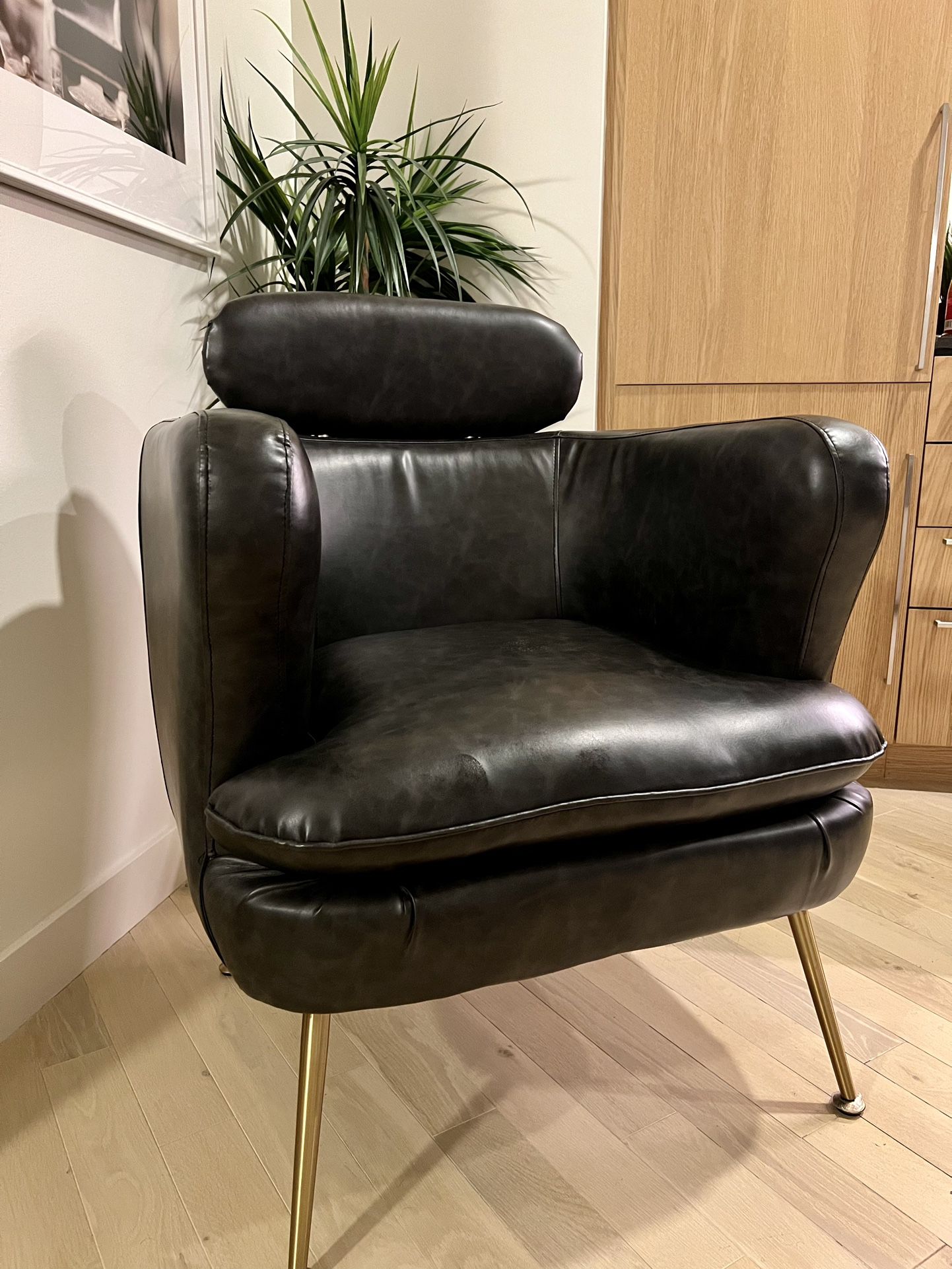 Leather Accent Club Chair - GREAT CONDITION