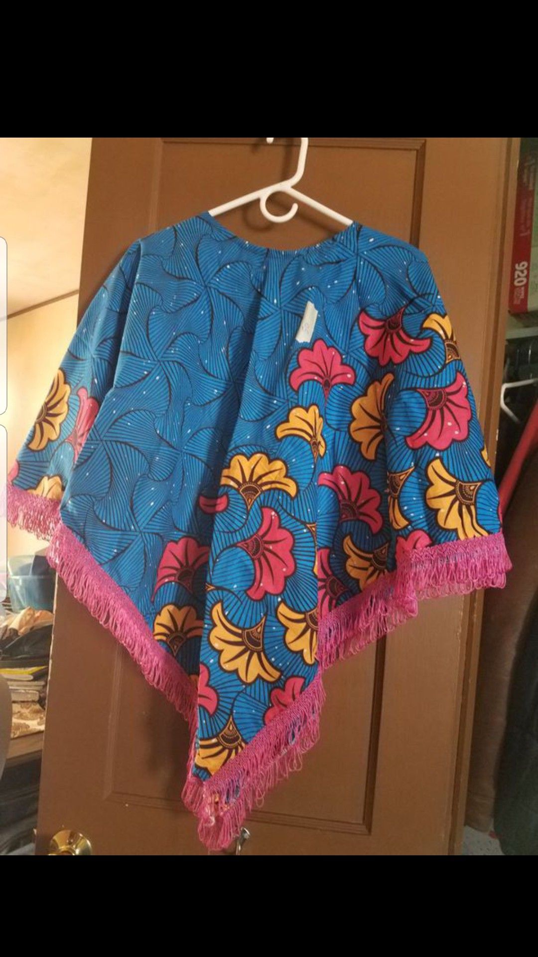 African print cape with fringes - its fits all sizes