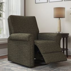 Andrews Fabric Swivel Glider Recliner — Brown