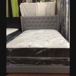 New Queen Size Bed With New Mattress and Boxspring Included 