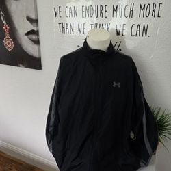 Under Armour Mens Windbreaker Jacket Color Black/Grey Size Large 
