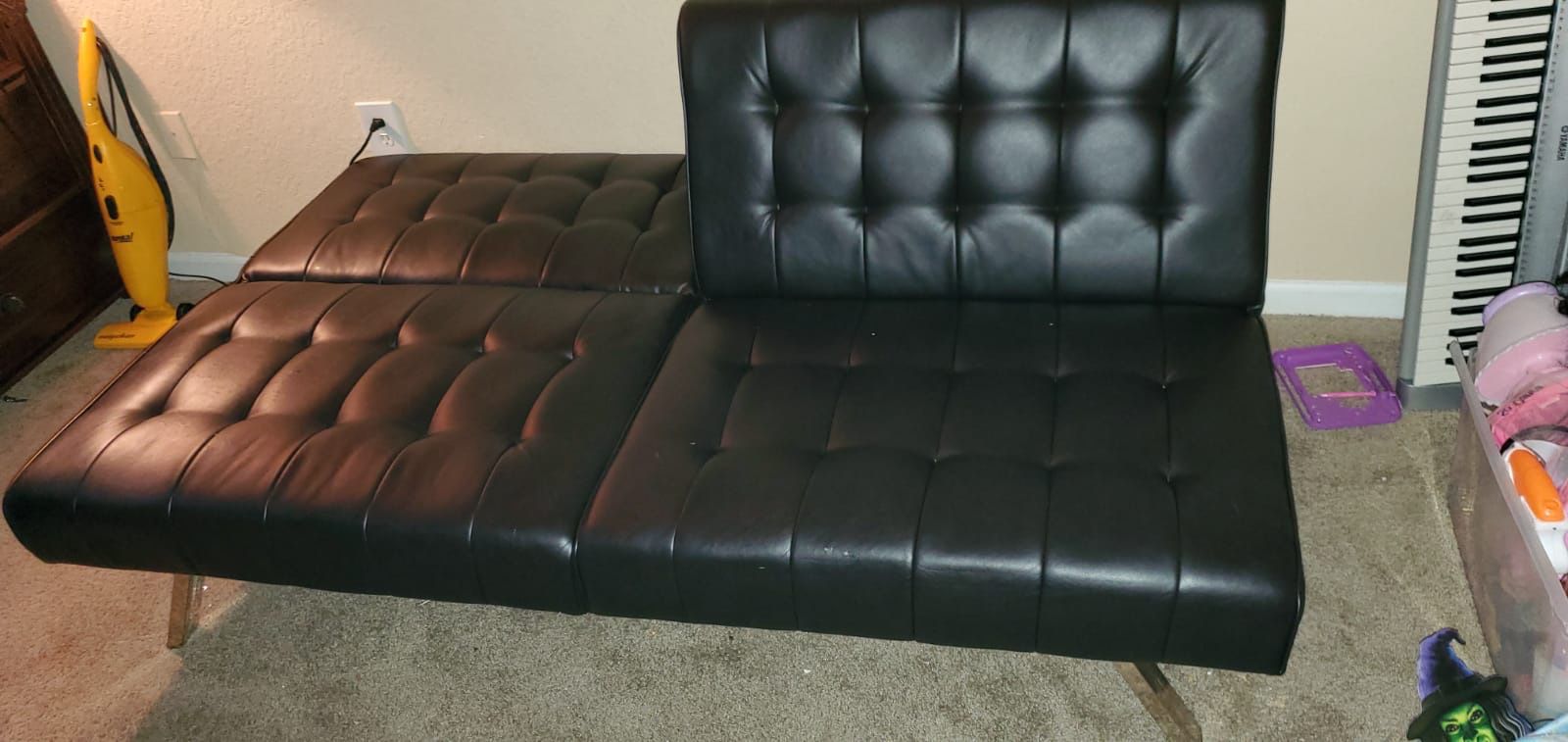 Mainstays Morgan Futon, Brown Faux Leather
