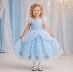 Girls Cinderella Princess Costume Dress