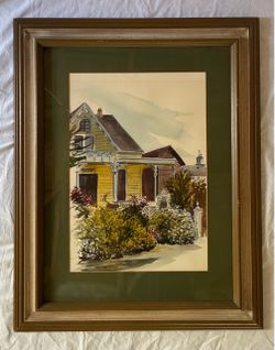 Original Watercolor Art - Rosanne Yould - Victorian-Style House - Framed 23x29”