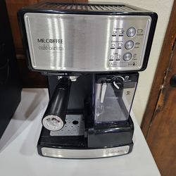 Mr. Coffee Espresso and Cappuccino Machine Stainless Steel Programmable Coffee Maker with Automatic Milk Frother 15-Bar Pump Ideal for Home Baristas