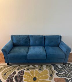 Blue polyester sofa