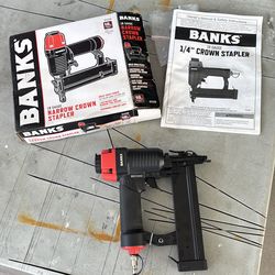 Banks narrow crown stapler 18 GA