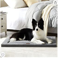 Western Home Dog Beds for Small, Medium, Large Dogs, Dog Crate Pad Mat with Soft Warm Plush, Anti-Slip Washable Thin Kennel Pad Mattress for Pets Slee