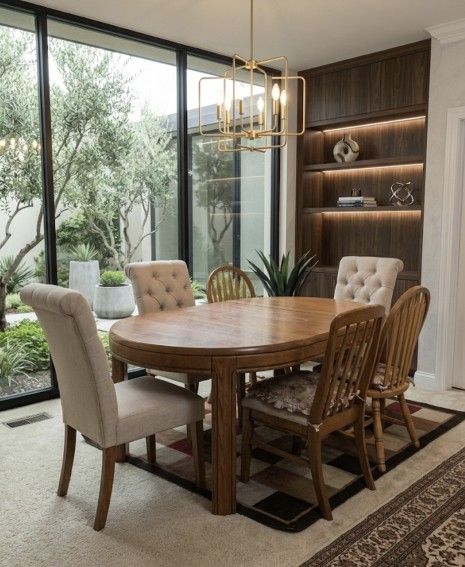 Wooden Dining Table Set with 4 Chairs – Good Condition