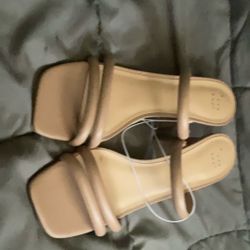 Light Brown Slip On Open Toe