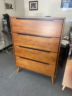 New Mid Century Chest. Oak Finish. 34x17Dx48H. Free Delivery!
