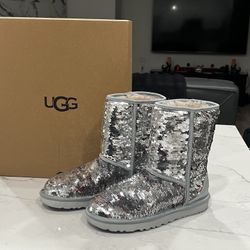 Uggs-Silver/Pink Sequins-Size 7