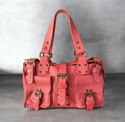 Vintage pink Mulbury Roxanne satchel handbag purse