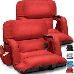 Wide Stadium Seats With Back Support 2 Pack, Exclusive "Sofa Style" Design 