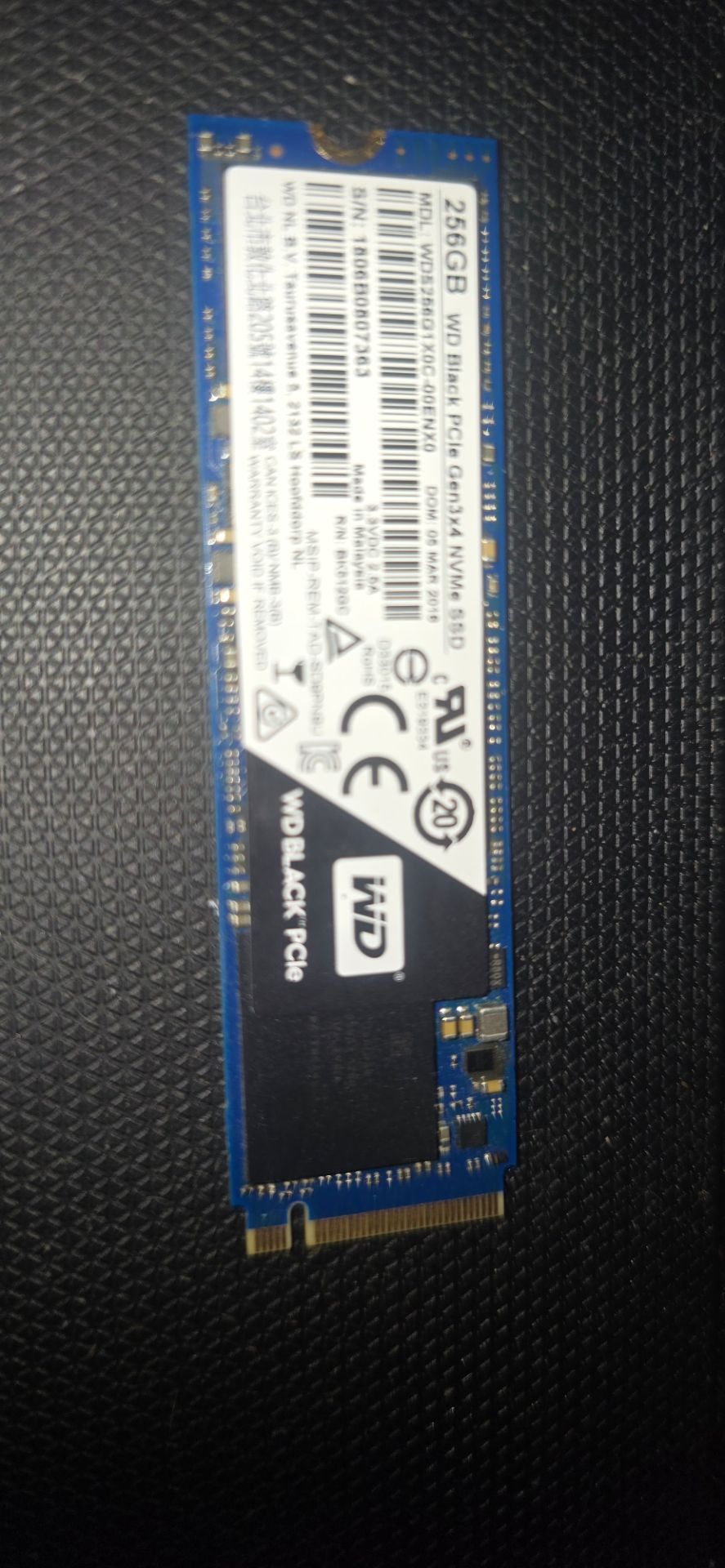 WD 256GB Performance NVMe M.2 SSD