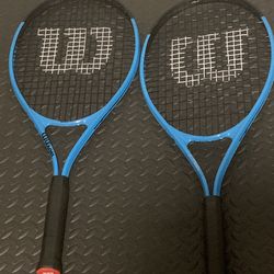 2x Wilson Ultra Power XL 112 Tennis Racket Blue/Black